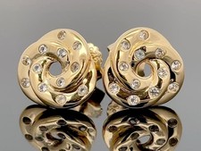 OHRSTECKER AUS 925/- SILBER VERGOLDET MIT WEIßTOPAS  SCHMUCKJAGD