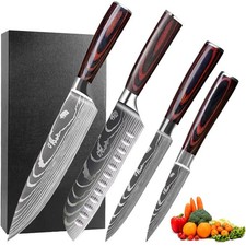 Messerset 4-tlg Profi Küchenmesser Kochmesser Set Edelstahl Scharfe Chefmesser