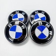 4X Für BMW Embleme Nabendeckel Felgendeckel Radnabendeckel Schwarz 60mm Auto