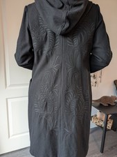 Schwarzer Langer Mantel Brokat Umhang Gr 38 40 Gothic Mittelalter Cosplay Steam