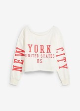 Sweatshirt aus Bio-Baumwolle Gr. 44/46 Wollweiß Erdbeere Damen Sweat-Shirt Neu*