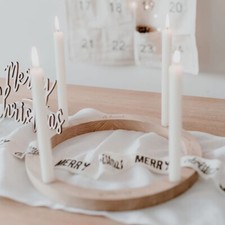 Eulenschnitt Adventskranz Eiche Advent Kerzenständer Kerzenhalter 