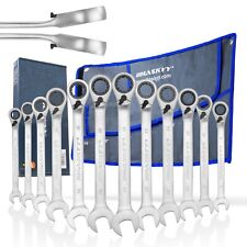 Ratschen-Ring-Maulschlüssel Satz 8-19mm Ringratschenschlüssel Set Arbeitswinkel