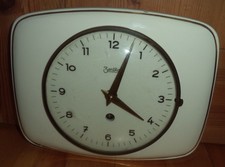 Zentra Küchenuhr / Wanduhr, weiß, Porzellan, zum aufziehen,   für Bastler defekt