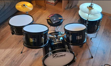 Fame Schlagzeug schwarz Kinder Musikinstrumente ab 5 Jahren 