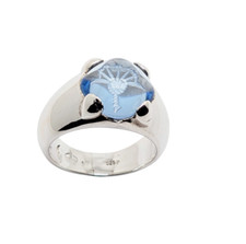 JOOP RING  Sterling Silber GR. 59 Cabochon Kornblume