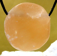 SELENIT ORANGE  XL  Trommelstein  gebohrt   EDELSTEIN  ANHÄNGER    Nr.14
