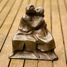 Bronzeskulptur „Kussgruppe I“ 20cm nach Ernst Barlach (ars mundi) mit Zertifikat