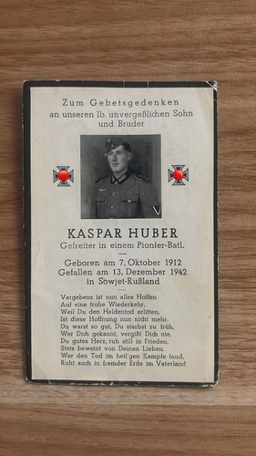 Sterbebild wk2 gefreiter - gefreiter, 1