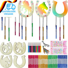 16 Stück Hufeisen Kindergeburtstag Holz Zum Bemalen, DIY Bastelset Geburtstagsde