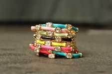 Fingerring Zirkonia Y2K Trend moderner Damenring bunt Geschenk Frau Freundin