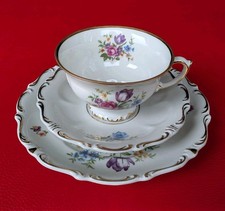 1933 Sonneberg Sammeltasse Sammelgedeck Gold Blumen Rosen RosaRot Grün Blau Gelb