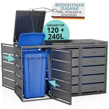 Müllbox 3er Tonnen 240l Stahl