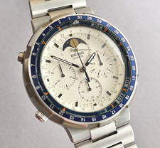 SEIKO Chronograph "Fishing Master" 7A48-7050 Tide&Moonphase Vintage 1985 SELTEN