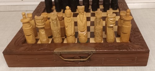 Großes altes schachspiel holz - großes,
