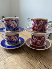 4 X Design Espresso Tassen Botticelli Florales Muster Limited Edition Top!