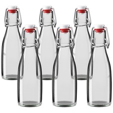 Wellgro 200ml Glasflasche mit Bügelverschluss Porzellanverschluss Bügelflasche