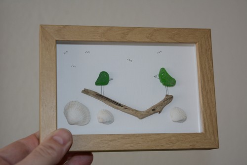 Handgemachtes seeglas bild - handgemachtes, seeglas-bild