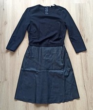 ESPRIT Kleid mit Ledereinsatz Lederimitat Leder Rock Schwarz Gr. 36