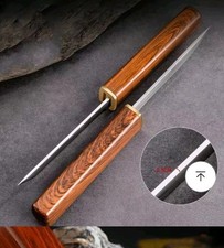 2in1 Edelstahl Messer – Outdoor Camping Jagd Messer mit Holzoptikgriff