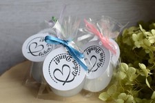 Gastgeschenk Teelicht mit Botschaft  Herzlichen Dank   versch. Farbe