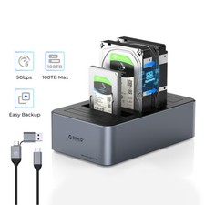 ORICO 5 Bay 3,5'' Festplatten-Dockstation Aluminium-Duplikator mit Klon DE