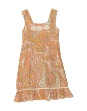 Noa Noa Damen ärmelloses Sommerkleid UK 10 Small rosa Paisley Baumwolle BK20