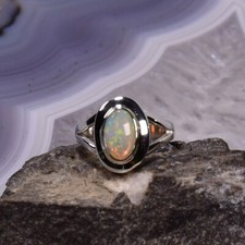 Edel Opal Ring, 925er Silber