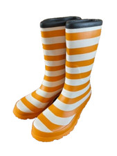Damen Gummistiefel Wadenlang Regenstiefel Ringel Streifen Gr. 38