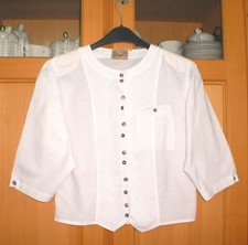 Bluse Kellner Business Landhaus Trachten Dirndl Weiß Baumwoll 34 36 38 40 S M L