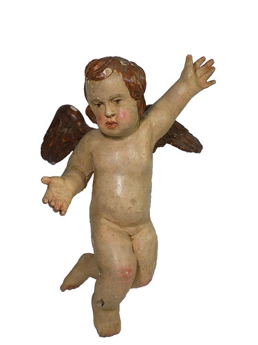Barock engel putto - putto, holzfiguren