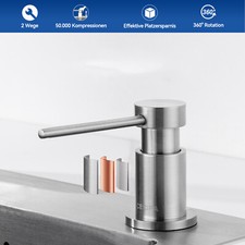 Edelstahl 300ml Seifenspender Einbau Spülmittelspender Bad Küchen Lotionspender 