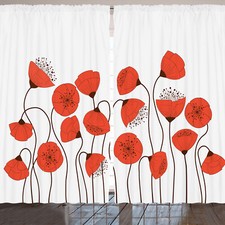 Blume Rustikale Gardine Sommer Mohnblumen Blumen