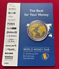 Gedenkprägung Jeton Kazakhstan Mint  World Money Fair 2013 Farbmedaille