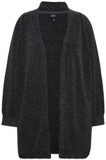 Ulla Popken Damen große Größen Chenille Strickjacke Oversized V Ausschnitt