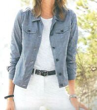 Lederimitatblazer Blazer Damenblazer Jacke Freizeit Lederoptik blau 46 48 50 52