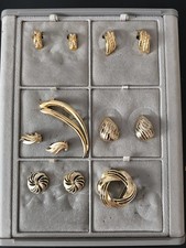 Modeschmuck Ohrclips und Brosche Konvolut