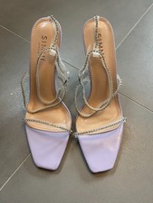 Simmi London High Heels Sandalette Flieder Lila Strass Gr. 42