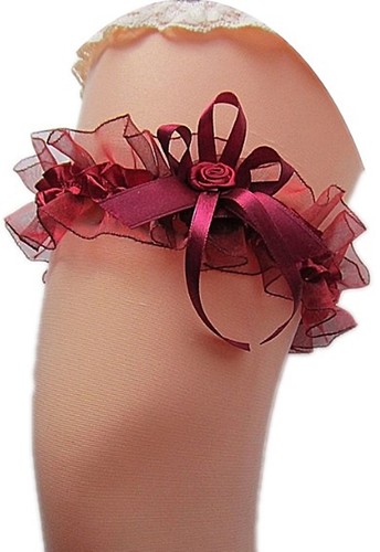 Strumpfband braut bordeaux - braut,