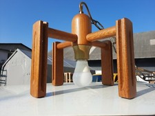 Vintage SPUTNIK Deckenampe, Retro, Holz, 1xFlammig, 70s, RARITÄT 