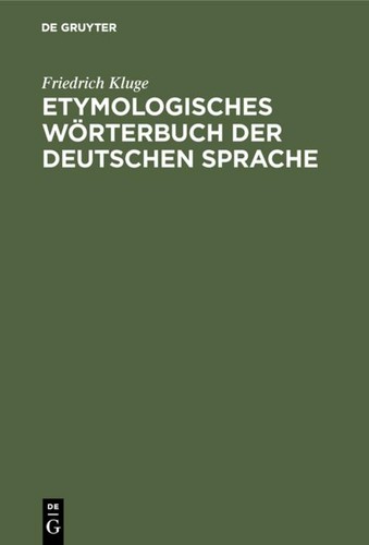 Etymologisches wörterbuch der - etymologisches,