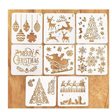 Weihnachts-Schablonen | 8 Stück | Wiederverwendbar | PET-Material