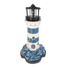 Leuchtturm mit rotierendem Leuchtfeuer, Gartendeko 43 cm hoch, solar