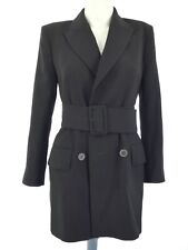Zara Blazer Kleid Jacke Schwarz Zweireiher Gürtel Tailliert Smart Blogger XS