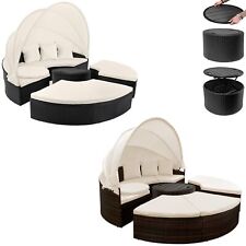 CASARIA® Doppelliege Sonneninsel 185cm Lounge mit Tisch Polyrattan Sitzgruppe 