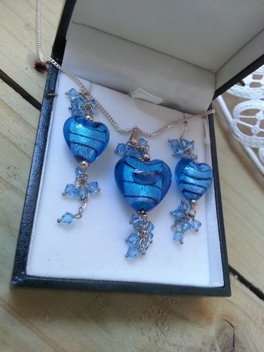Blaue murano glas herzform - murano,