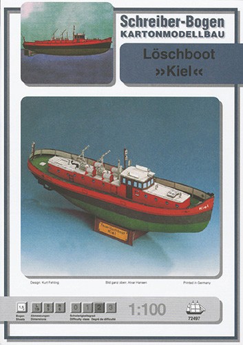 Kartonmodell löschboot kiel - kartonmodell,