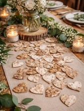 80 Stk Birkenherzen Deko Birke