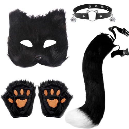 Furry fox maske set faux - maske,