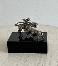 Miniatur Figur auf Sockel Stierkampf Silber Spanien